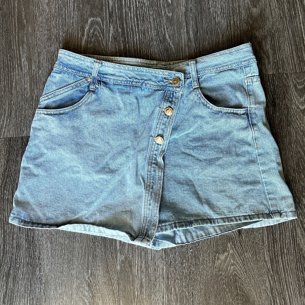 Dazy Light Wash Denim Asymmetrical Skort XXL